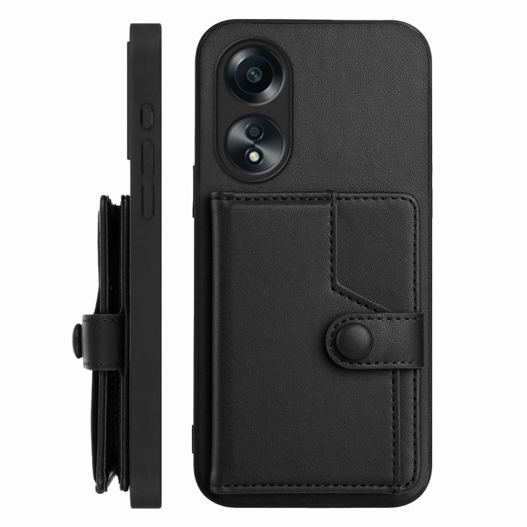 For OPPO A58 4G Global Button Card Bag RFID Anti-theft Phone Case