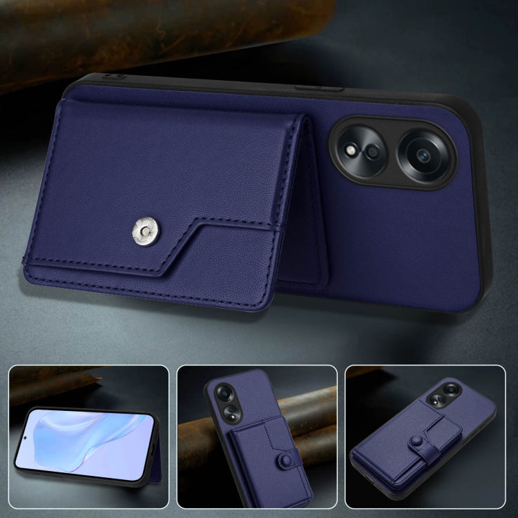 For OPPO A58 4G Global Button Card Bag RFID Anti-theft Phone Case