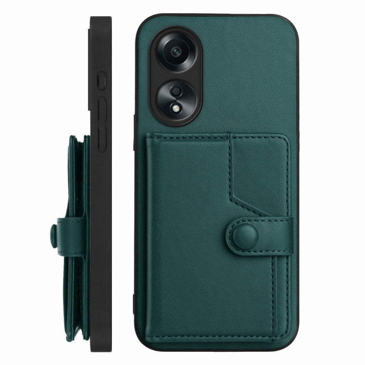 For OPPO A58 4G Global Button Card Bag RFID Anti-theft Phone Case