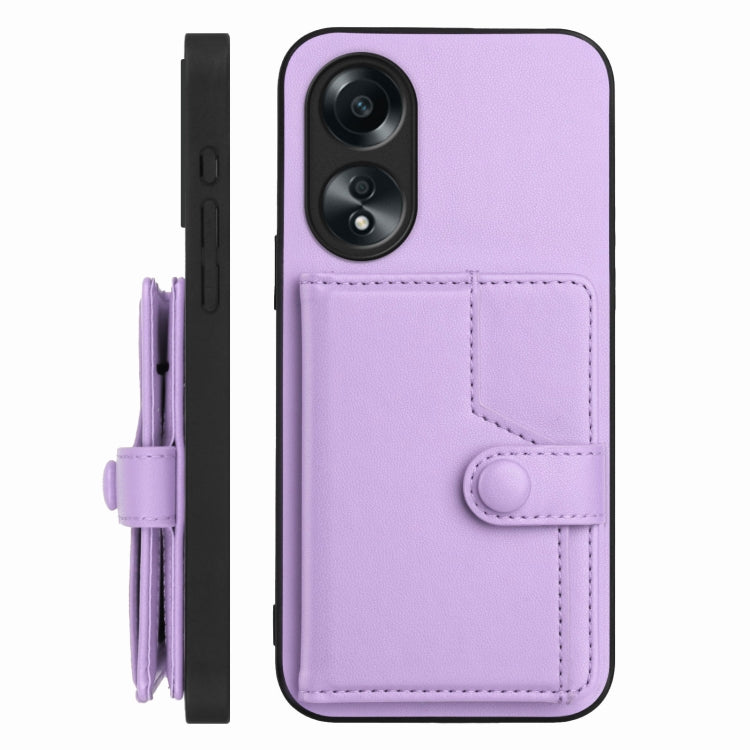 For OPPO A58 4G Global Button Card Bag RFID Anti-theft Phone Case