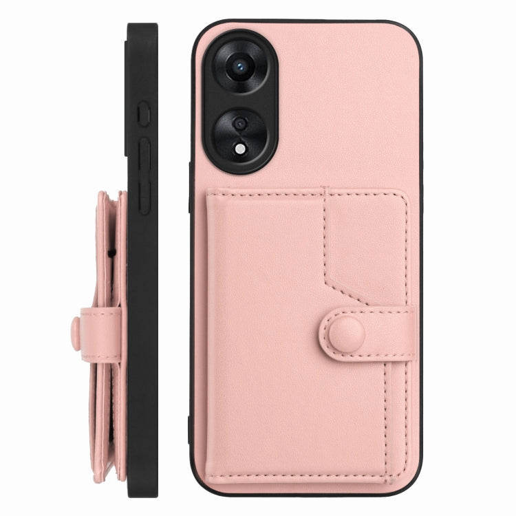 For OPPO A78 4G Global Button Card Bag RFID Anti-theft Phone Case