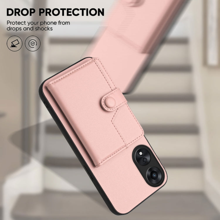 For OPPO A78 4G Global Button Card Bag RFID Anti-theft Phone Case