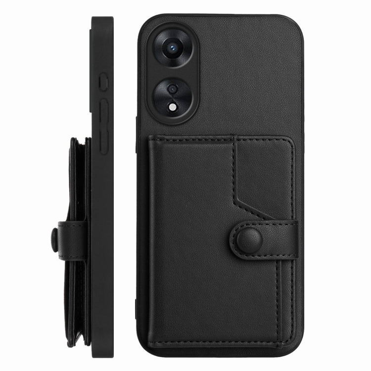 For OPPO A78 4G Global Button Card Bag RFID Anti-theft Phone Case