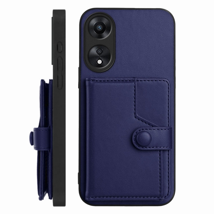 For OPPO A78 4G Global Button Card Bag RFID Anti-theft Phone Case