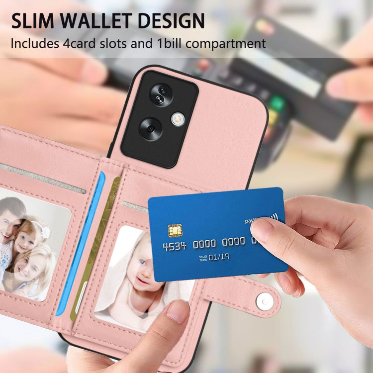For OPPO A79 5G Global Button Card Bag RFID Anti-theft Phone Case