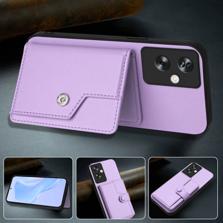 For OPPO A79 5G Global Button Card Bag RFID Anti-theft Phone Case