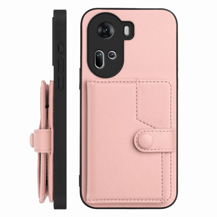 For OPPO Reno11 Global Button Card Bag RFID Anti-theft Phone Case