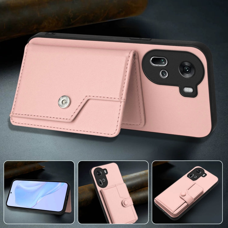 For OPPO Reno11 Global Button Card Bag RFID Anti-theft Phone Case