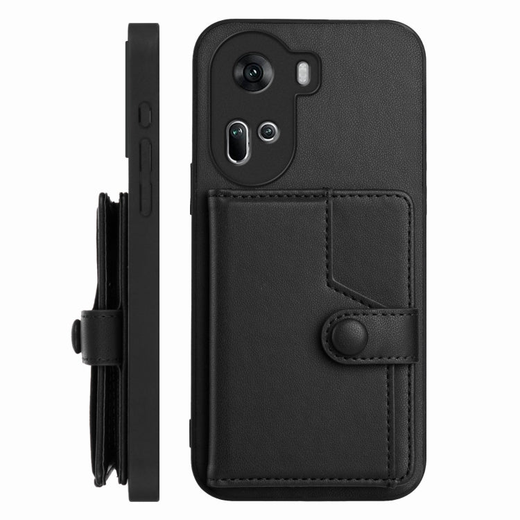 For OPPO Reno11 Global Button Card Bag RFID Anti-theft Phone Case