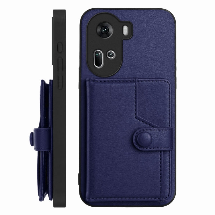 For OPPO Reno11 Global Button Card Bag RFID Anti-theft Phone Case
