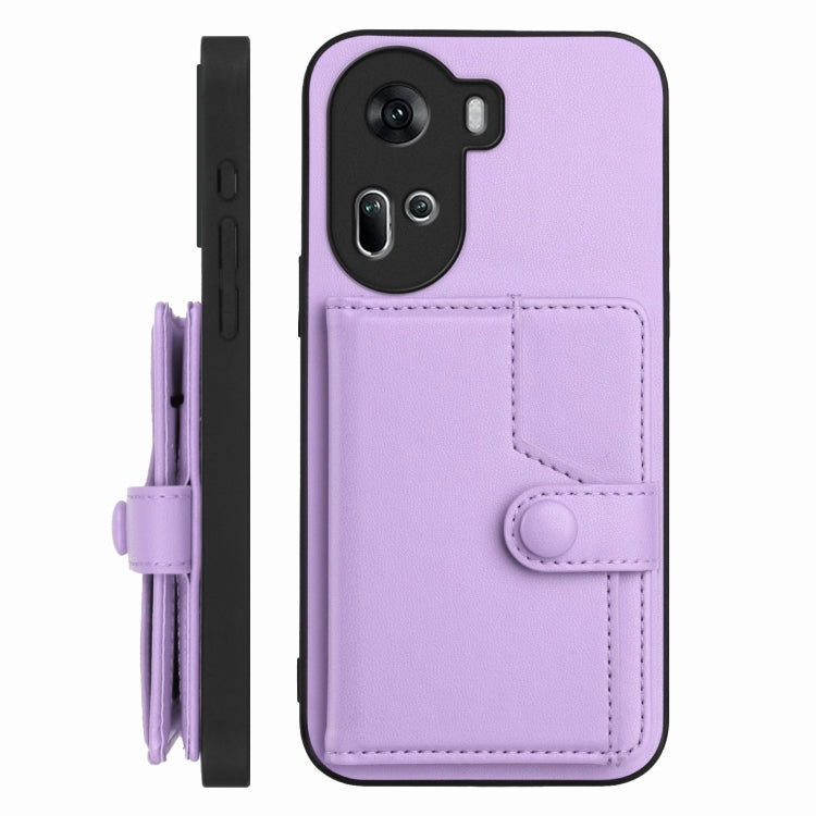 For OPPO Reno11 Global Button Card Bag RFID Anti-theft Phone Case