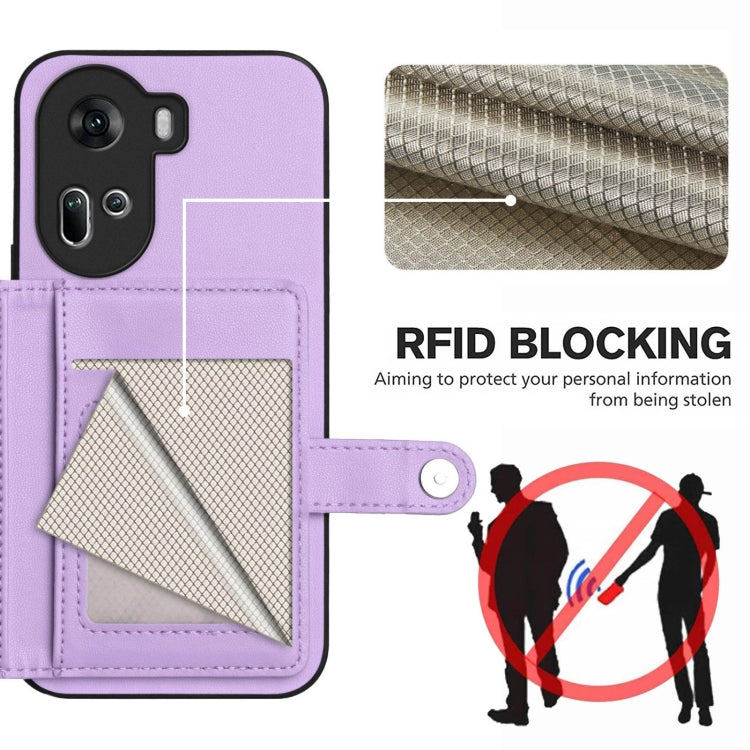 For OPPO Reno11 Global Button Card Bag RFID Anti-theft Phone Case