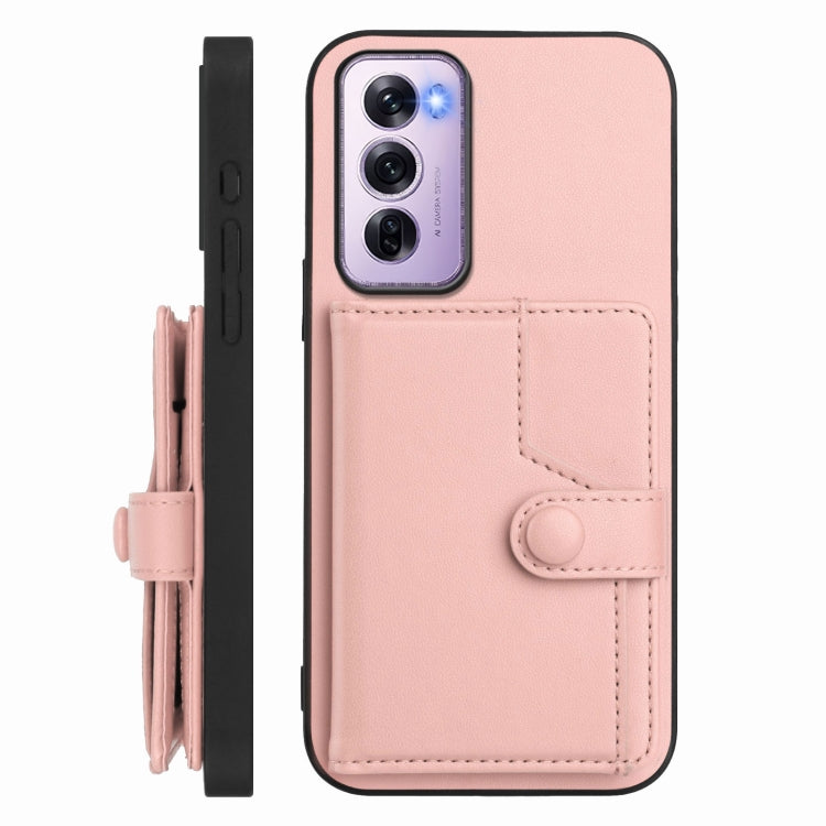 For OPPO Reno12 Pro Global Button Card Bag RFID Anti-theft Phone Case