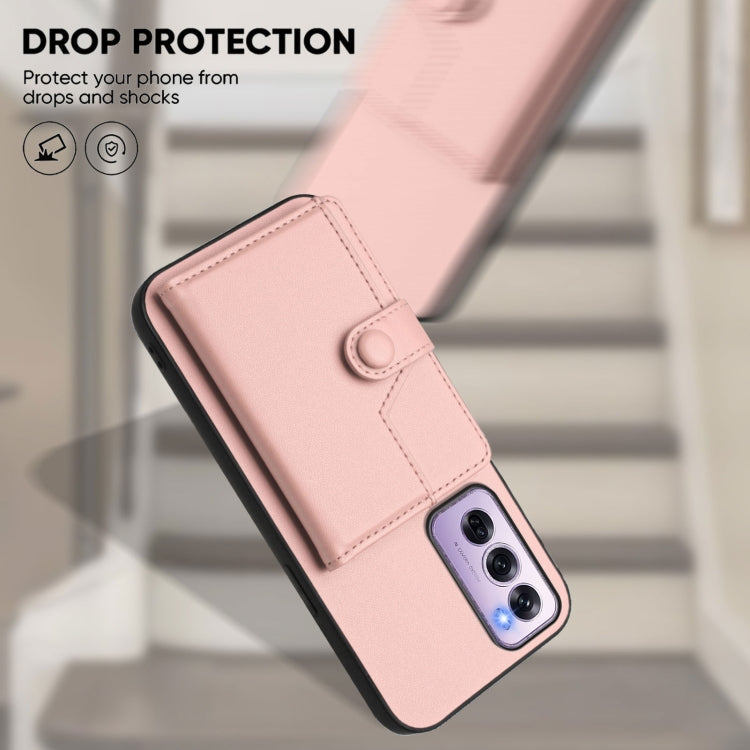 For OPPO Reno12 Pro Global Button Card Bag RFID Anti-theft Phone Case