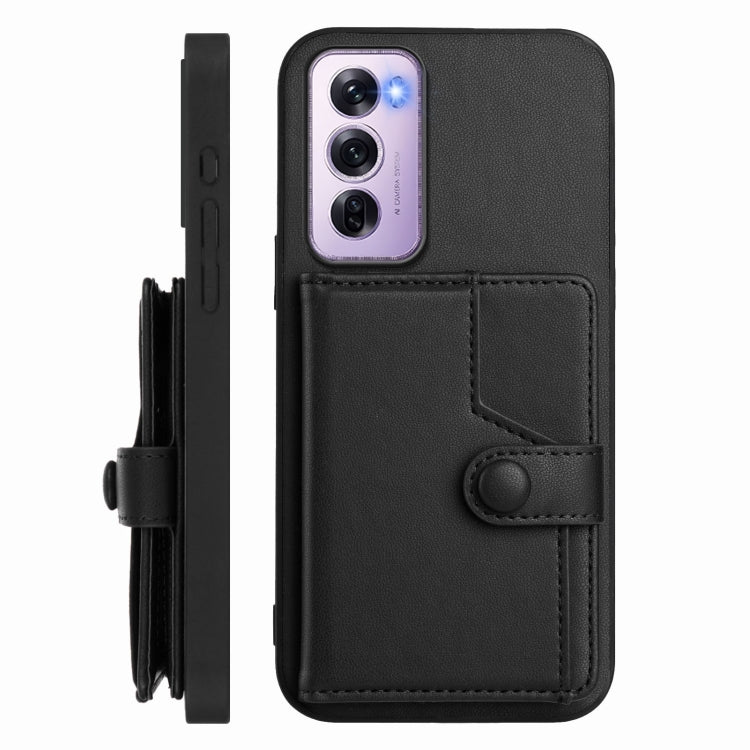 For OPPO Reno12 Pro Global Button Card Bag RFID Anti-theft Phone Case