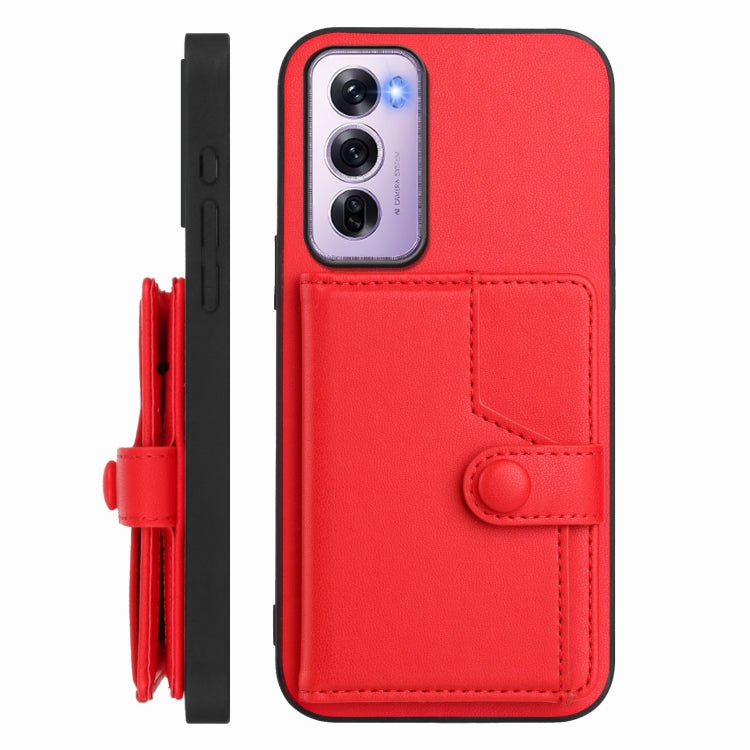 For OPPO Reno12 Pro Global Button Card Bag RFID Anti-theft Phone Case