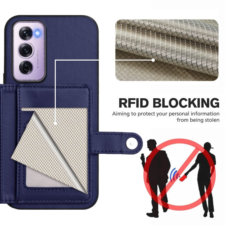 For OPPO Reno12 Pro Global Button Card Bag RFID Anti-theft Phone Case