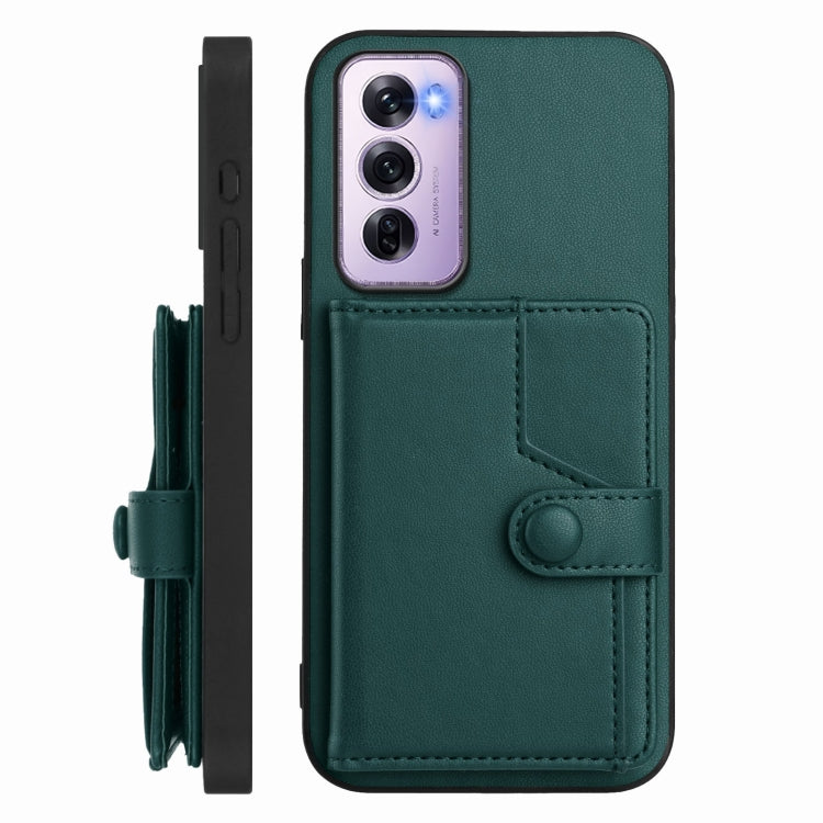 For OPPO Reno12 Pro Global Button Card Bag RFID Anti-theft Phone Case