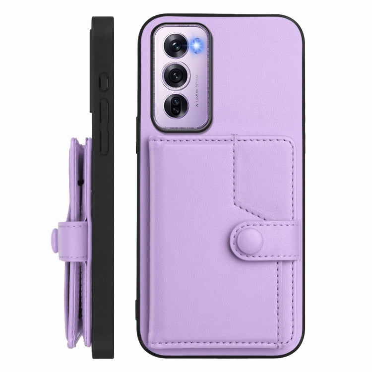 For OPPO Reno12 Pro Global Button Card Bag RFID Anti-theft Phone Case