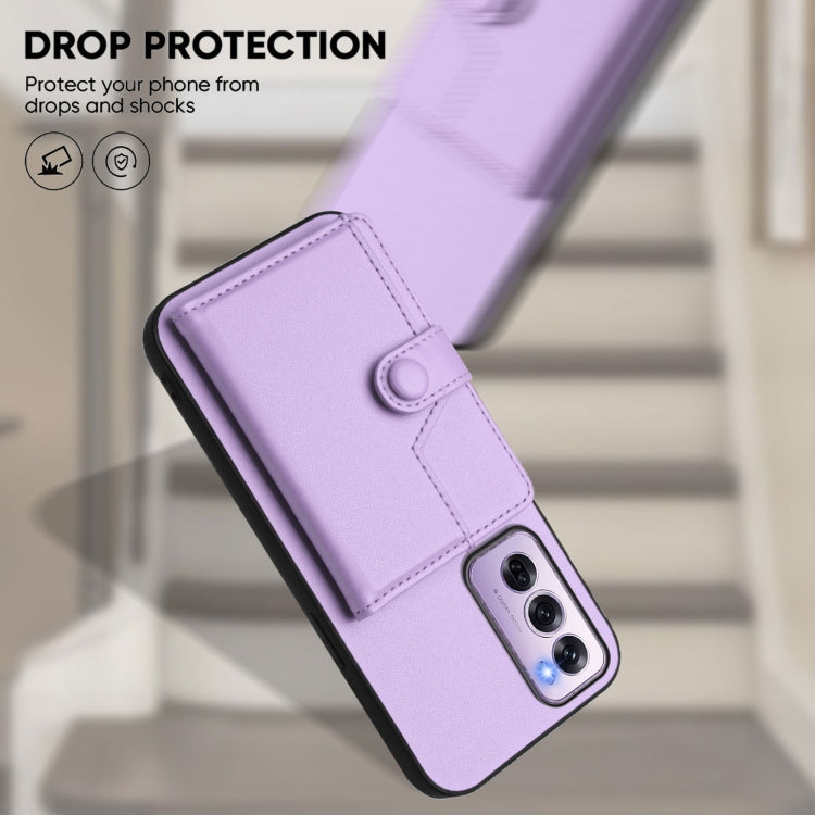 For OPPO Reno12 Pro Global Button Card Bag RFID Anti-theft Phone Case