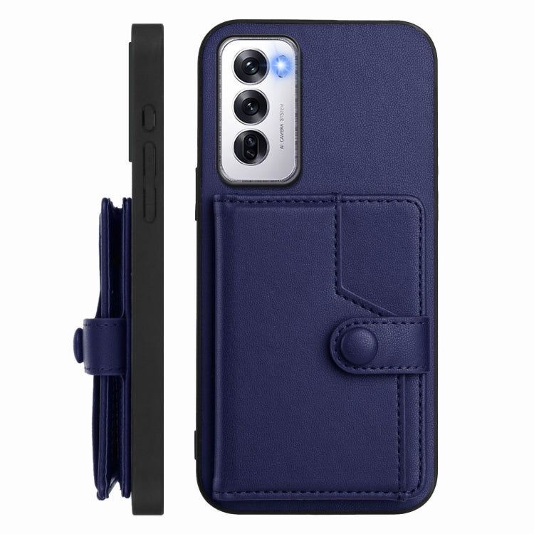 For OPPO Reno12 Global Button Card Bag RFID Anti-theft Phone Case