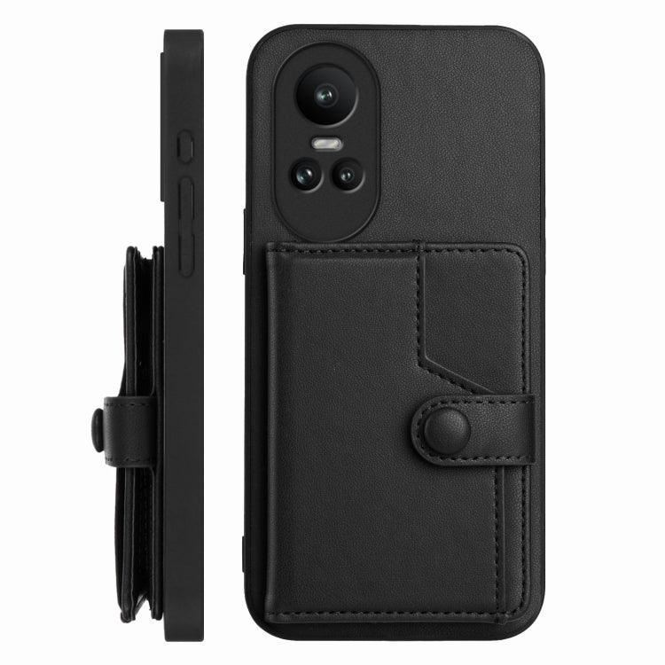 For OPPO Reno10 Global Button Card Bag RFID Anti-theft Phone Case