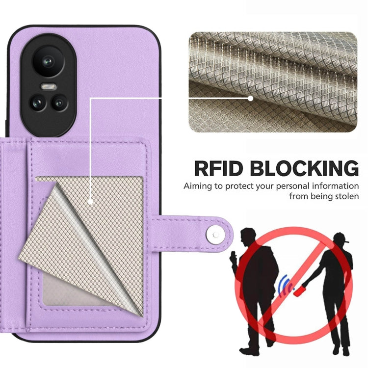 For OPPO Reno10 Global Button Card Bag RFID Anti-theft Phone Case