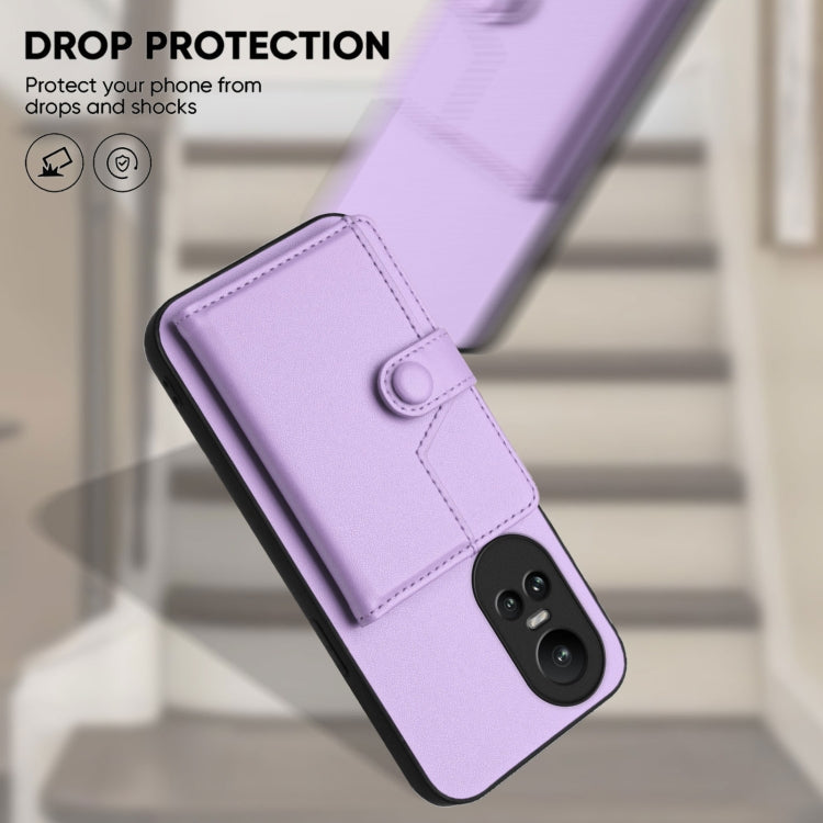 For OPPO Reno10 Global Button Card Bag RFID Anti-theft Phone Case