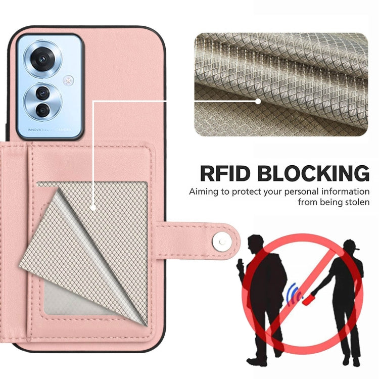 For OPPO Reno11 F / F25 Pro Button Card Bag RFID Anti-theft Phone Case