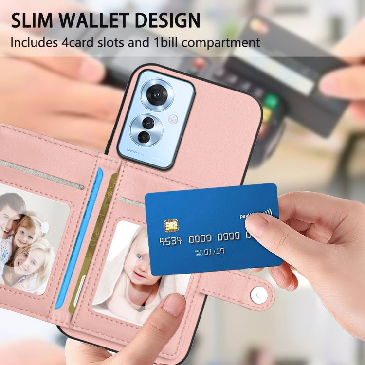 For OPPO Reno11 F / F25 Pro Button Card Bag RFID Anti-theft Phone Case