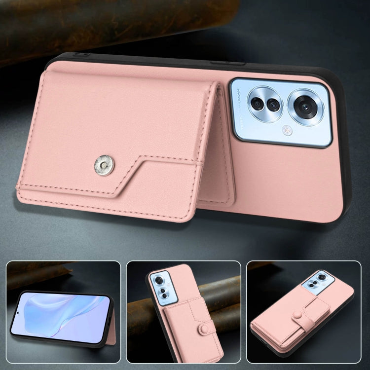 For OPPO Reno11 F / F25 Pro Button Card Bag RFID Anti-theft Phone Case