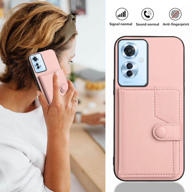 For OPPO Reno11 F / F25 Pro Button Card Bag RFID Anti-theft Phone Case