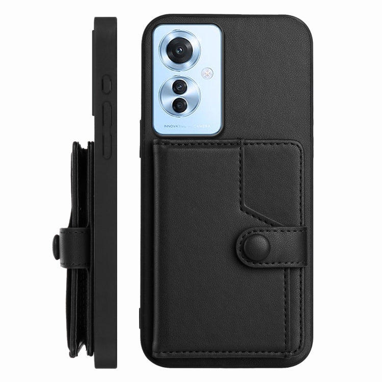 For OPPO Reno11 F / F25 Pro Button Card Bag RFID Anti-theft Phone Case