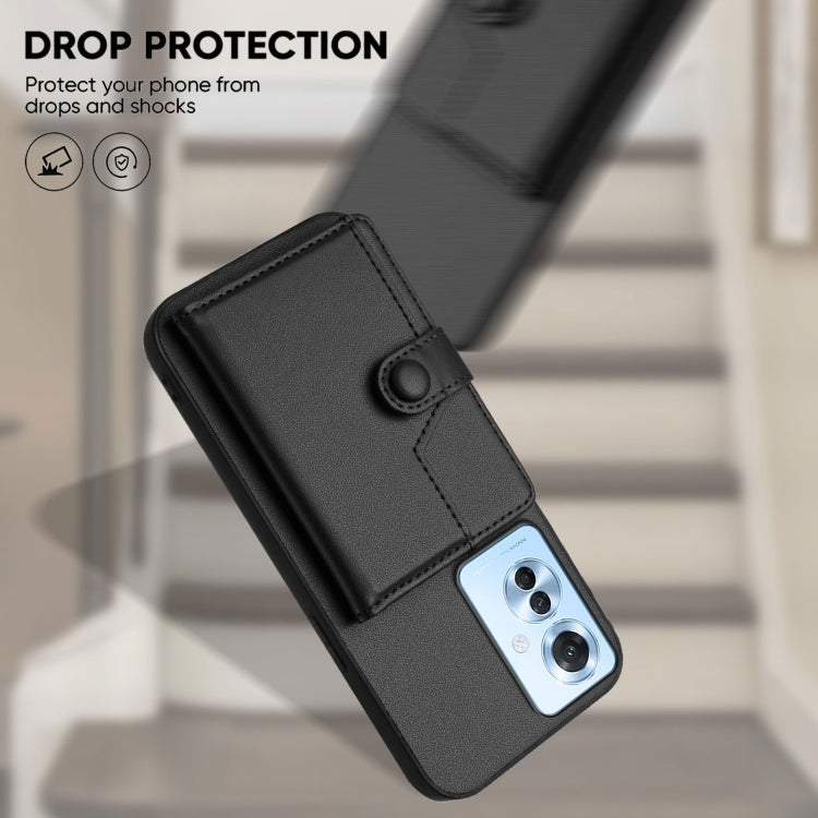 For OPPO Reno11 F / F25 Pro Button Card Bag RFID Anti-theft Phone Case