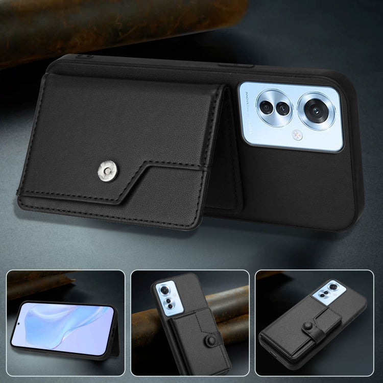 For OPPO Reno11 F / F25 Pro Button Card Bag RFID Anti-theft Phone Case