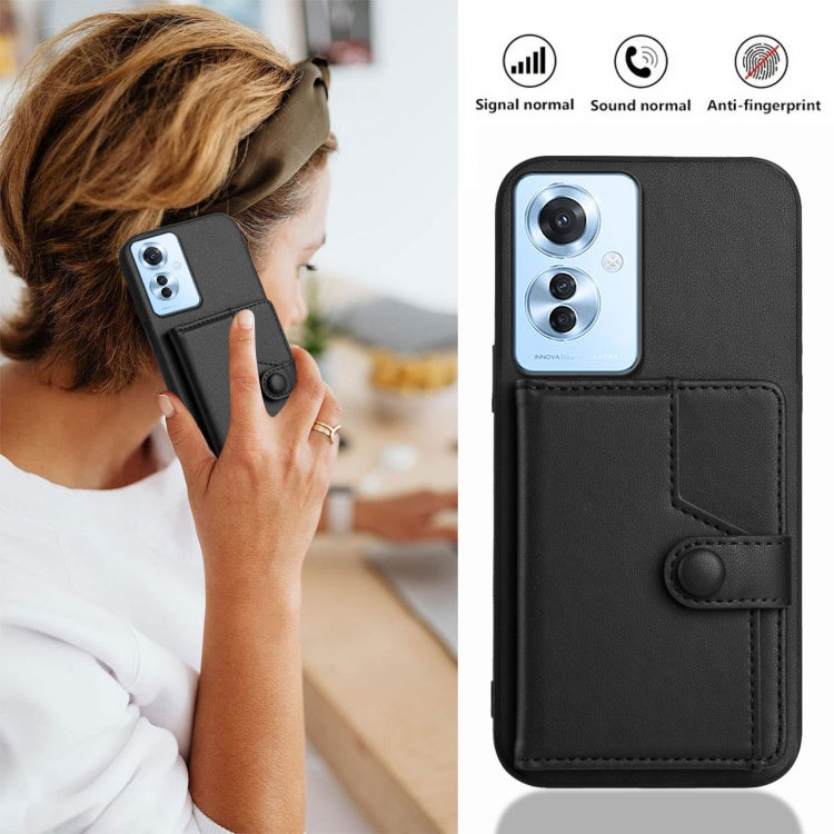 For OPPO Reno11 F / F25 Pro Button Card Bag RFID Anti-theft Phone Case