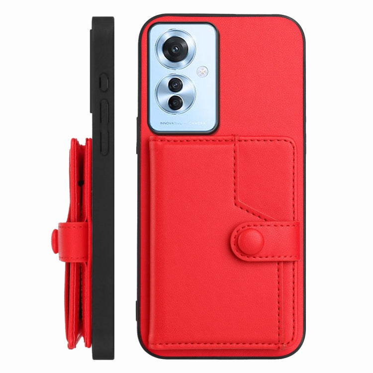 For OPPO Reno11 F / F25 Pro Button Card Bag RFID Anti-theft Phone Case