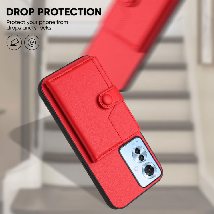 For OPPO Reno11 F / F25 Pro Button Card Bag RFID Anti-theft Phone Case