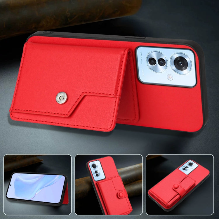 For OPPO Reno11 F / F25 Pro Button Card Bag RFID Anti-theft Phone Case