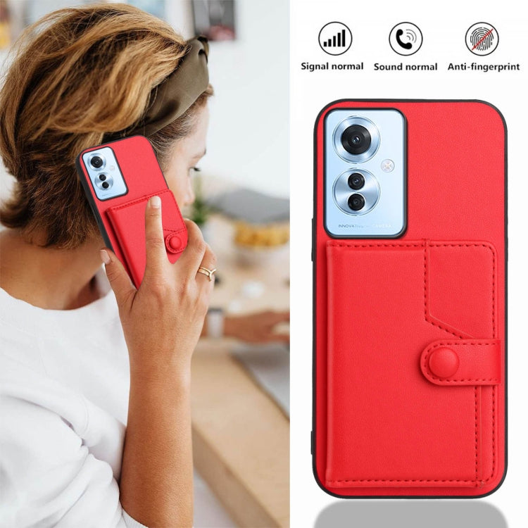 For OPPO Reno11 F / F25 Pro Button Card Bag RFID Anti-theft Phone Case