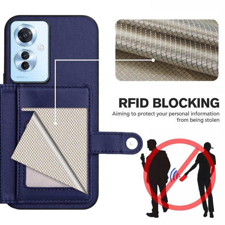 For OPPO Reno11 F / F25 Pro Button Card Bag RFID Anti-theft Phone Case