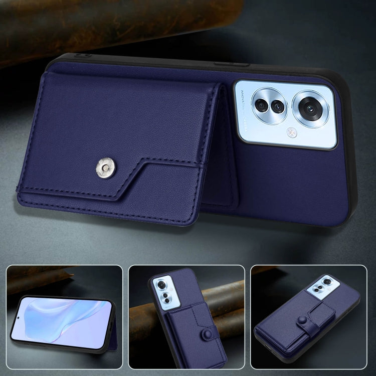 For OPPO Reno11 F / F25 Pro Button Card Bag RFID Anti-theft Phone Case