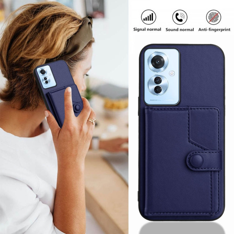 For OPPO Reno11 F / F25 Pro Button Card Bag RFID Anti-theft Phone Case