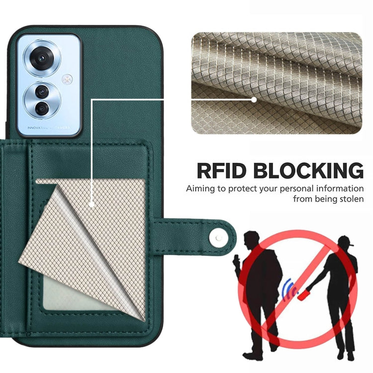 For OPPO Reno11 F / F25 Pro Button Card Bag RFID Anti-theft Phone Case