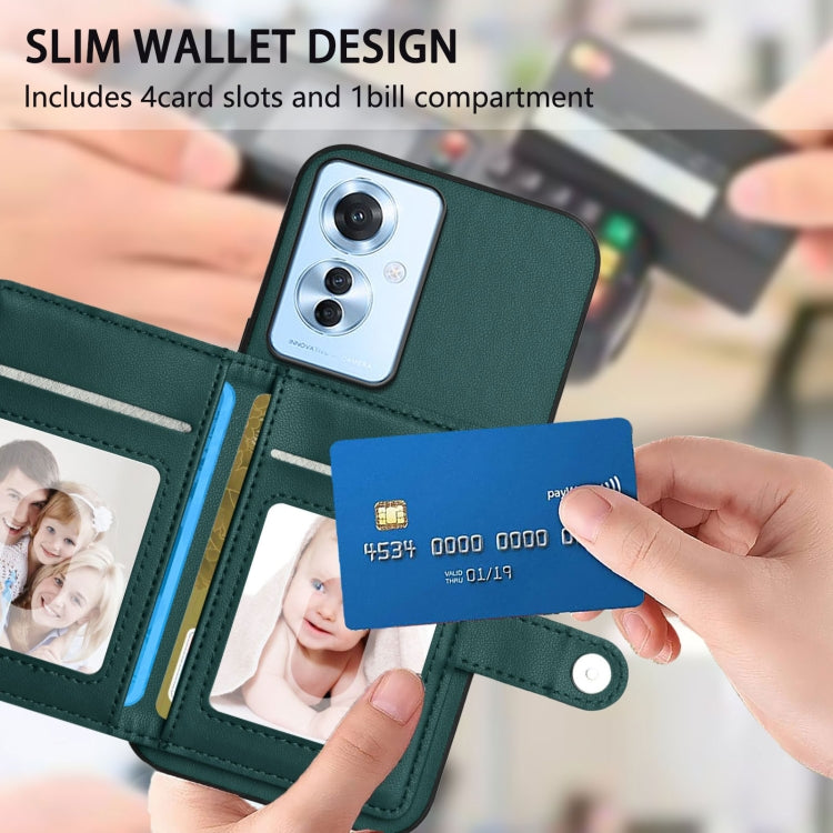 For OPPO Reno11 F / F25 Pro Button Card Bag RFID Anti-theft Phone Case