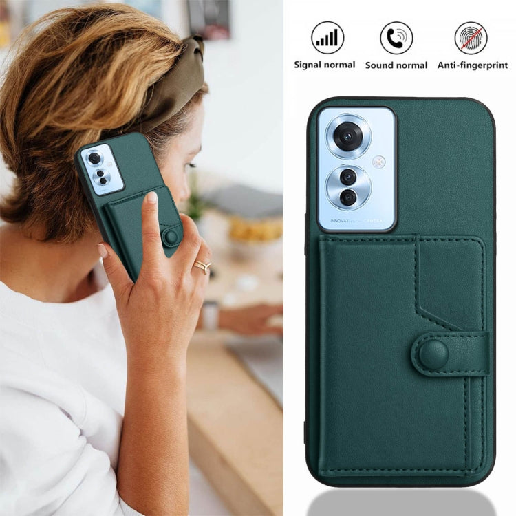 For OPPO Reno11 F / F25 Pro Button Card Bag RFID Anti-theft Phone Case