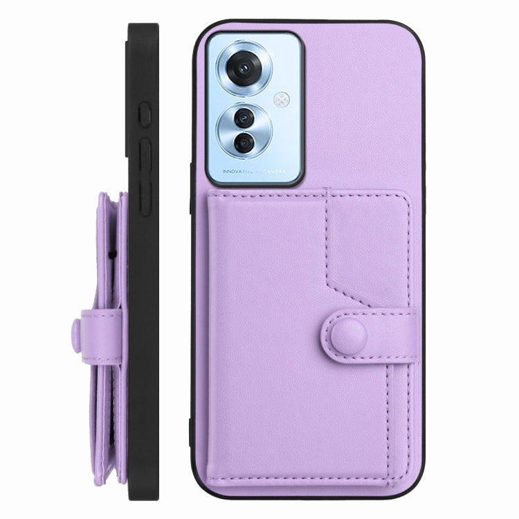 For OPPO Reno11 F / F25 Pro Button Card Bag RFID Anti-theft Phone Case