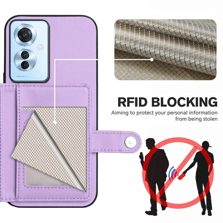 For OPPO Reno11 F / F25 Pro Button Card Bag RFID Anti-theft Phone Case