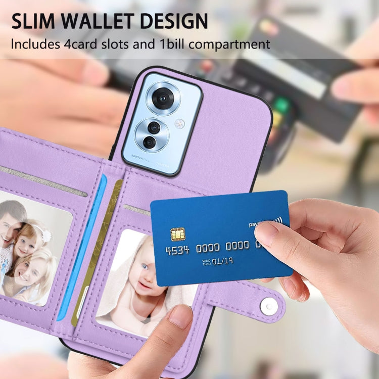 For OPPO Reno11 F / F25 Pro Button Card Bag RFID Anti-theft Phone Case