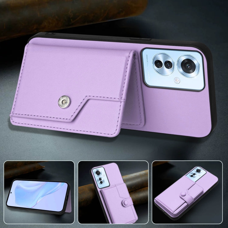 For OPPO Reno11 F / F25 Pro Button Card Bag RFID Anti-theft Phone Case